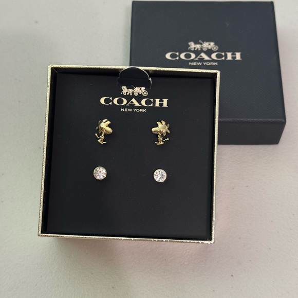 Coach X Peanuts Woodstock Stud Earrings Set - Picture 1 of 7